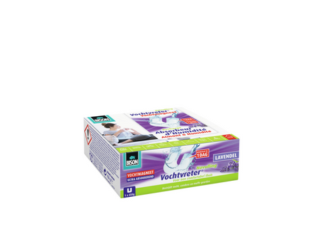 Bison moisture absorber® refill fugtmagnet 450g - lavendel duft refill til fugtabsorberende enhed, bekæmp høj luftfugtighed i opholdsrum, ingen batteri nødvendig, også velegnet til campingvogne og campister