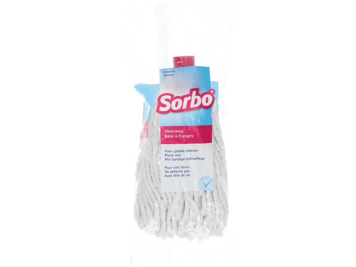 Sorbo gulvmoppe 125 gram bomuld med rød lukning