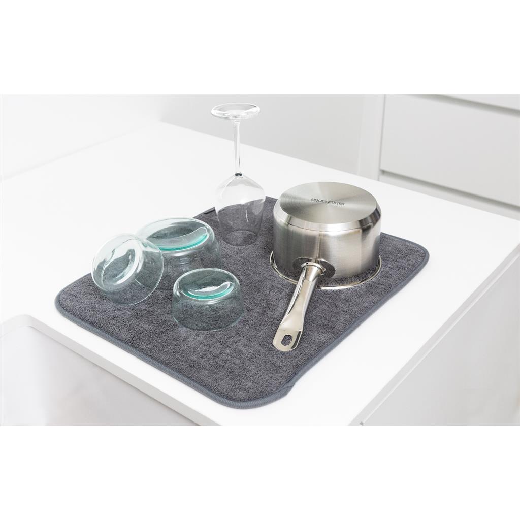 Brabantia vask i mikrofiber afløbsmåtte 47x40 cm grå