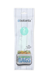 Brabantia perfekt pasform komposterbare 6 liters affaldssække i en rulle med 10 poser