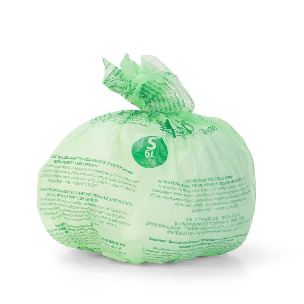 Brabantia perfekt pasform komposterbare 6 liters affaldssække i en rulle med 10 poser