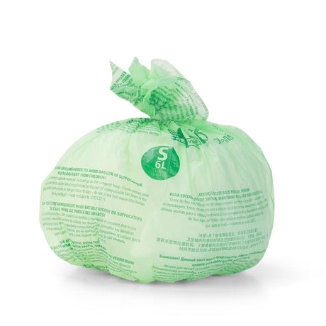 Brabantia perfekt pasform komposterbare 6 liters affaldssække i en rulle med 10 poser