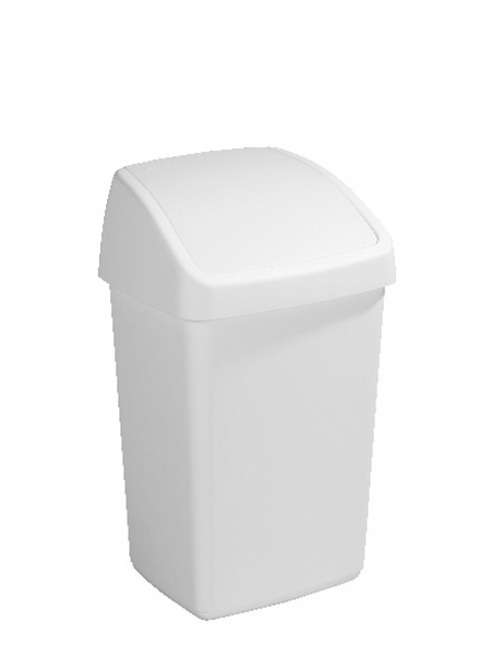 Soltøj - delta affaldsspand med svinglåg 25l hvid - 31 x 28,5 x 54 cm