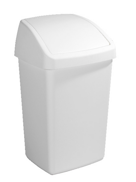 Soltøj - delta affaldsspand med svinglåg 50l hvid - 39,5 x 34,5 x 66,5 cm