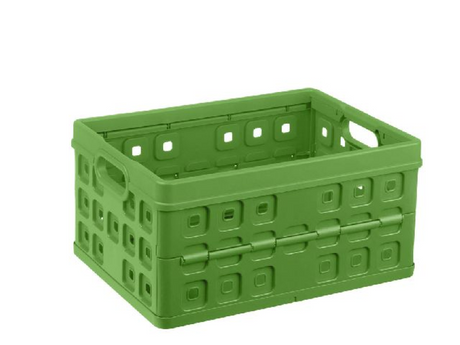 Soltøj firkantet indkøbskasse 32 liter grøn 49x36x24,5cm