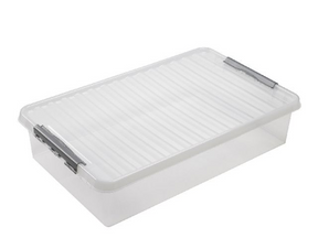 Sunware q-line sengeboks 60 liter transparent 80x50x18 cm uden hjul