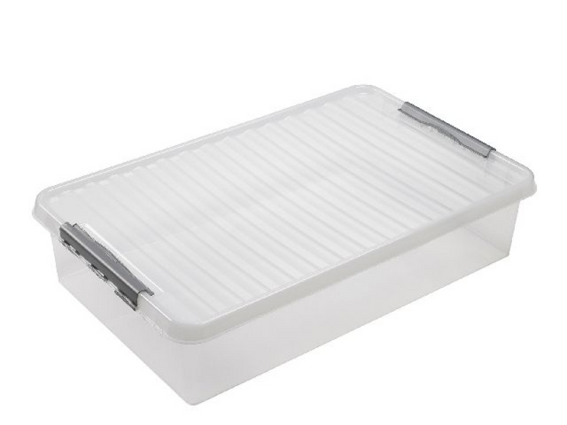 Sunware q-line sengeboks 60 liter transparent 80x50x18 cm uden hjul