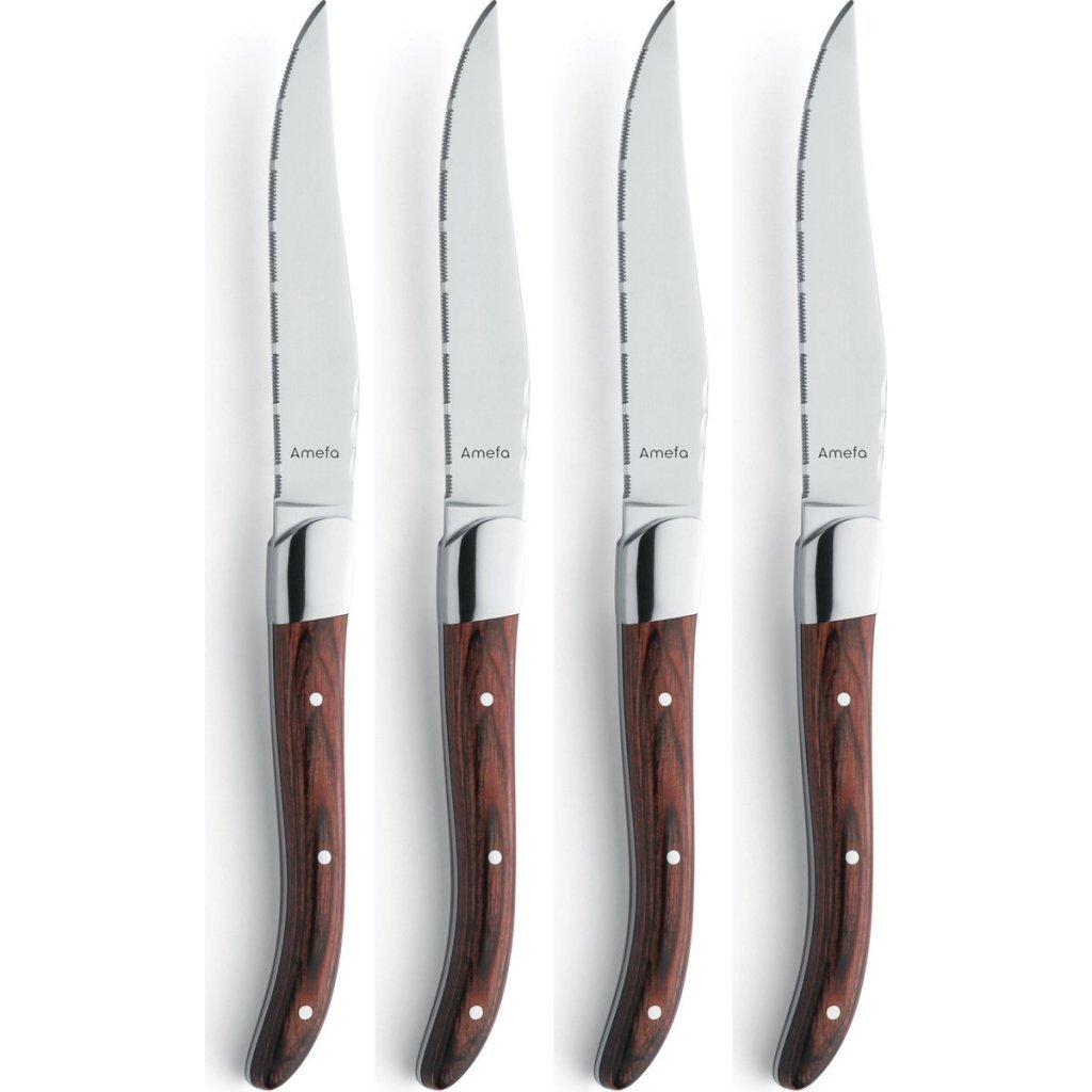 Amefa royal steak steak knive 4 stykker rødbrune