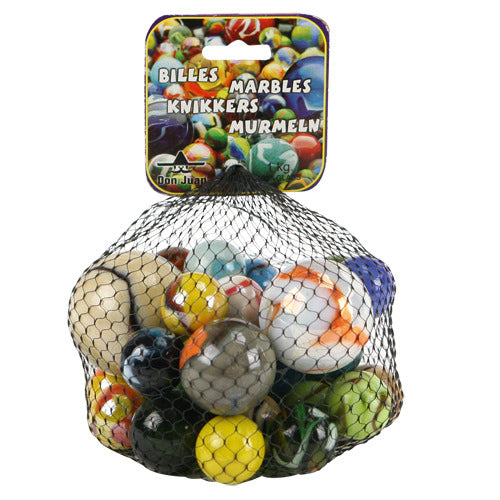 Don Juan kugler banking og mega banging 1 kilo i mesh taske (2x50mm, 2x42mm, 3x33mm, 15x25mm)