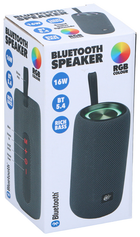 Draadloze bluetooth speaker 16w rgb 6led