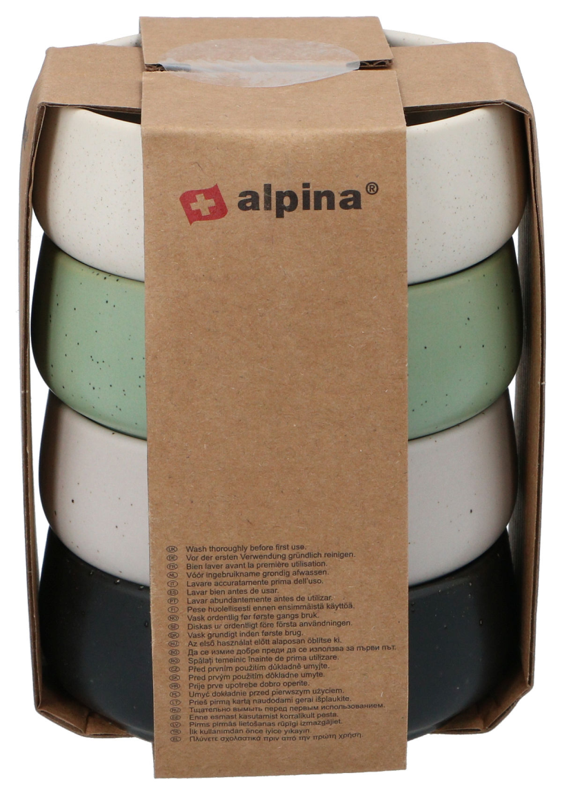 Alpina keramiek schaaltje 95x35mm set 4 stuks
