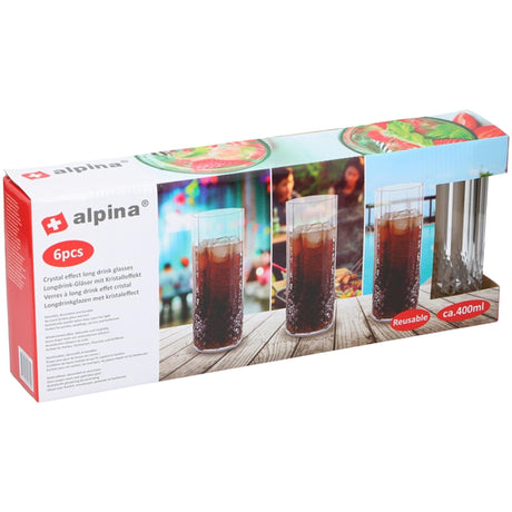 Alpina long drink glas sæt plast 400ml