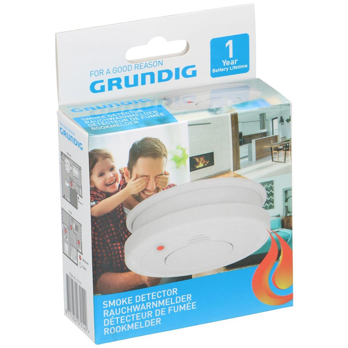 Grundig røgdetektor optisk 10cm 1 år