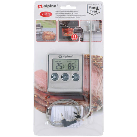Alpina termometer digitalt med timer 6,5x7cm