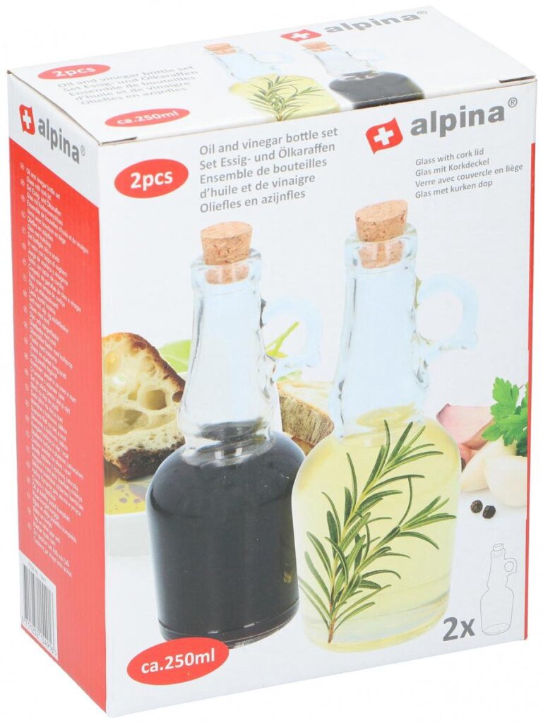 Alpina olie eddike flaske 250ml glas 2 stk