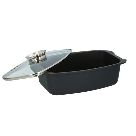 Alpina bradepande med glaslåg 5,5l 39,5x22,5x10,8 cm sort