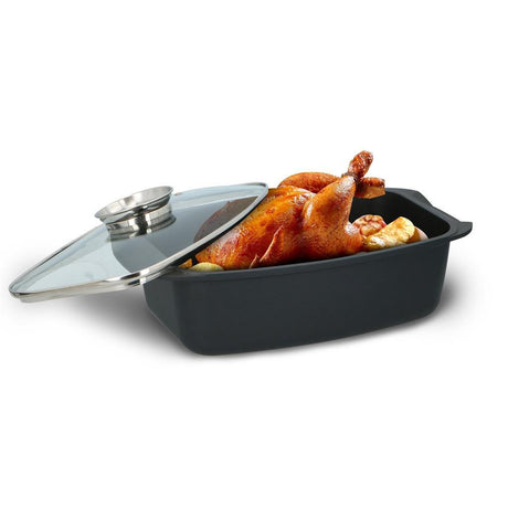 Alpina bradepande med glaslåg 5,5l 39,5x22,5x10,8 cm sort