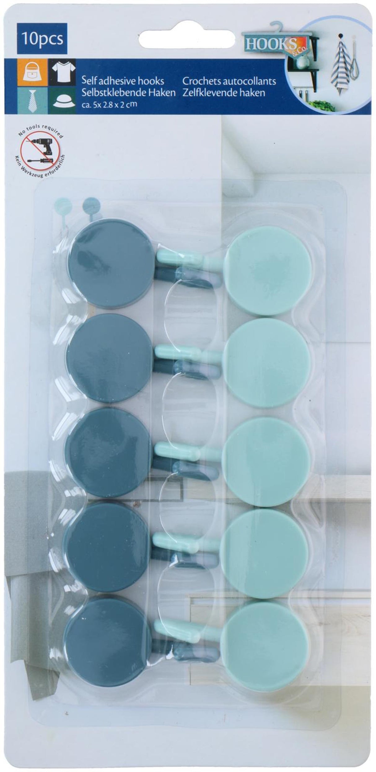 Lifetime kroge selvklæbende plast 10 stk på kort 5x2,5cm