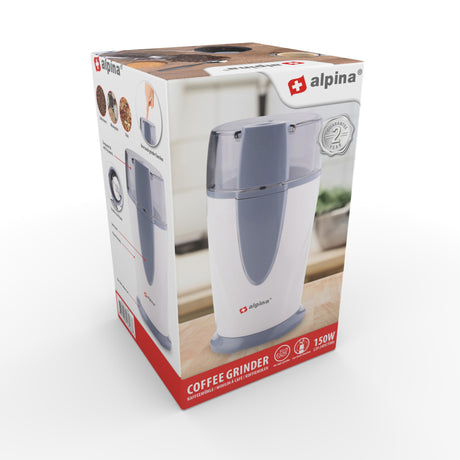Alpina elektrisk kaffekværn 150w hvidgrå