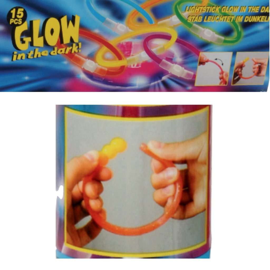 Basic glow in the dark sticks glød armbånd 15 stk