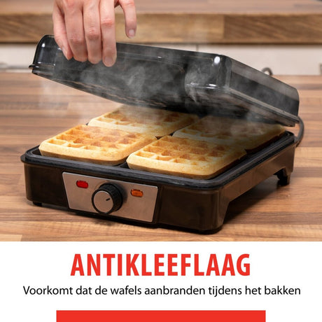 Alpina vaffelmaskine brussel vafler non-stick belægning 4 vafler 1200w
