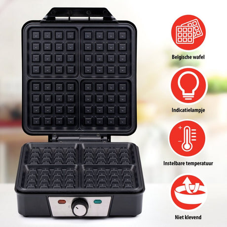 Alpina vaffelmaskine brussel vafler non-stick belægning 4 vafler 1200w