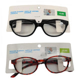 Reading glasses in various models, colors and strengths, +1.00 to +3.00