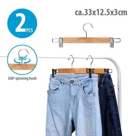 Alpina broek rok hanger hout clips 2pc