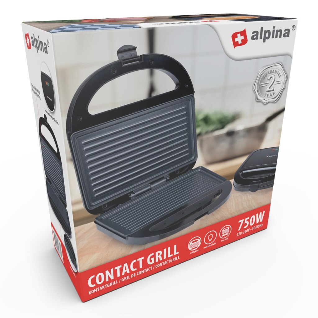 Alpina kontaktgrill 750w sort