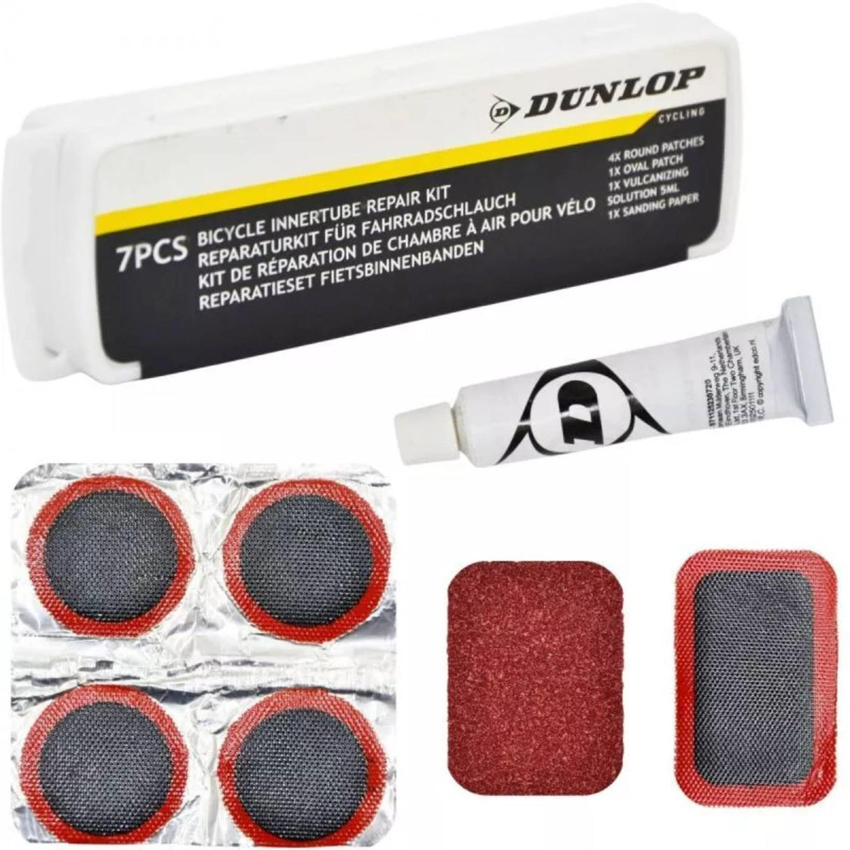 Dunlop cykeldæk patchboks, 7 stk.