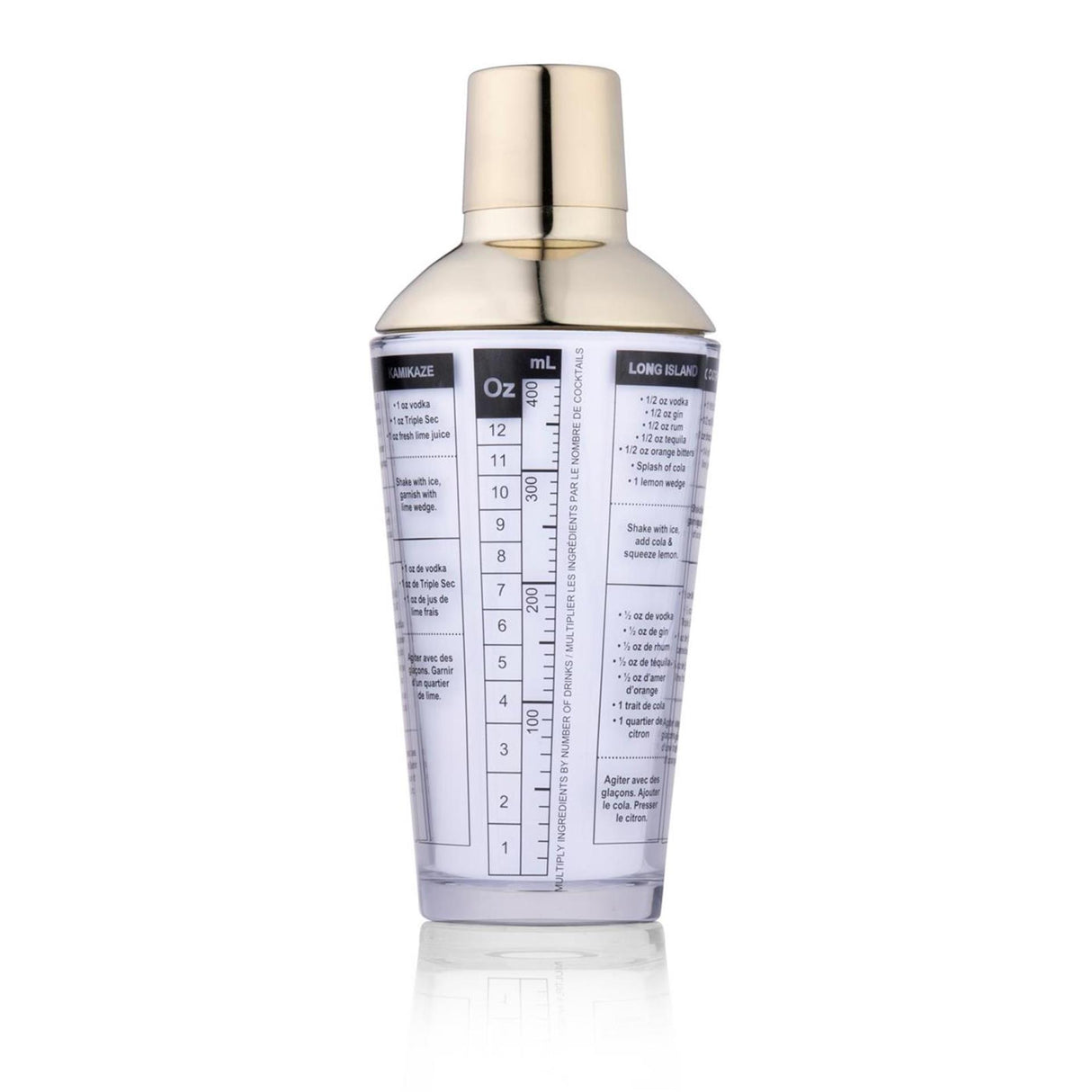 Alpina cocktail shaker glas med låg i rustfrit stål 480ml