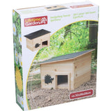 Livsvarigt have-pindsvinehus i træ 32x26x20 cm