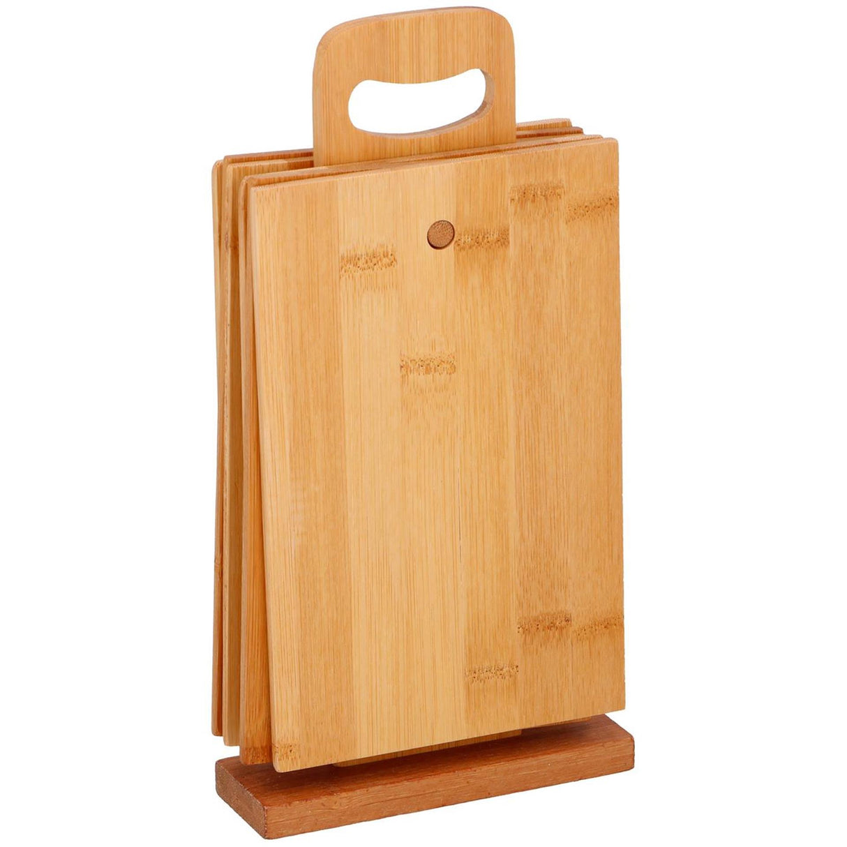 Skærebrætsæt bambus 29,5x15cm 6-delt med holder