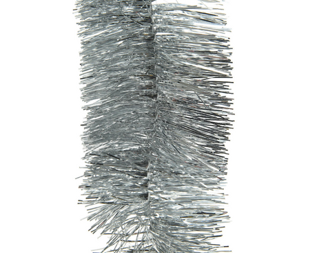 Decoris juletræsguirlande lametta 7,5cm x 270cm sølv