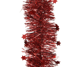Kerst slinger stars 270cm - rood