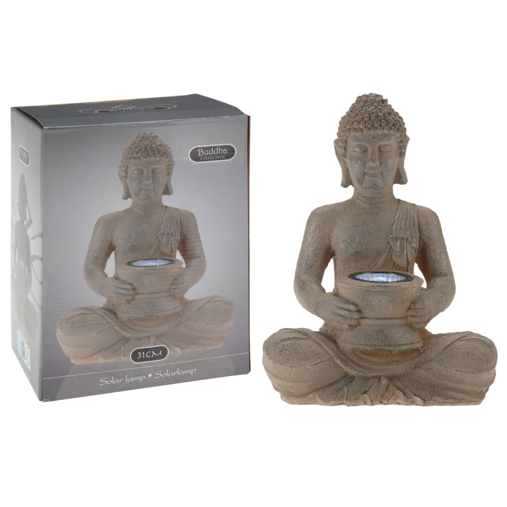 Progarden Buddha med Solarlamp Polystone