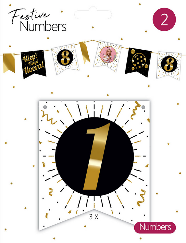 Festive numbers nr 1 3 stuks