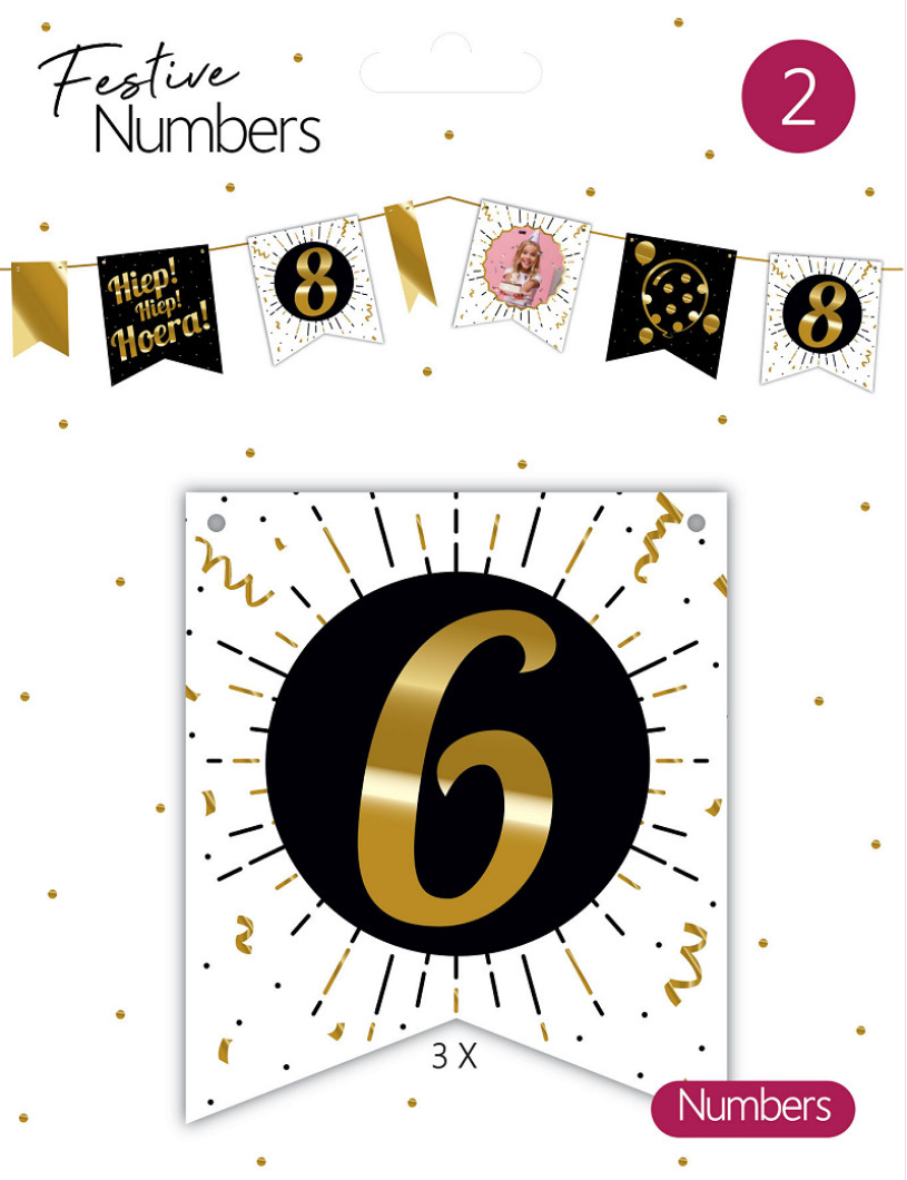 Festive numbers nr 6 3 stuks