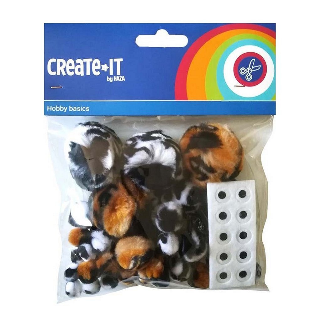Create it create it animal mix pomponer + øjne 75 stk