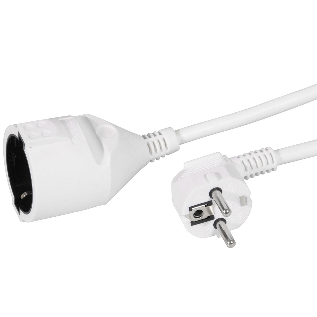 Q-link forlængerledning - jordet - 2500w - 3 x 1,5 mm - 3 m - hvid