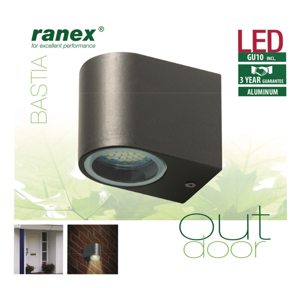 Ranex RA-5000332 LED udendørs væglampe lavet af rustfrit stål