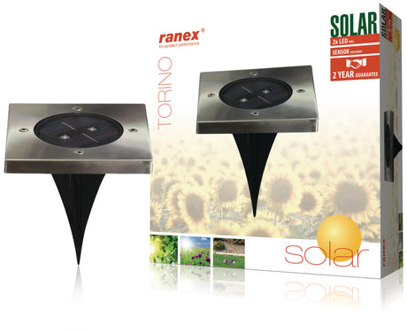 Ranex ra-5000406 led solar jord spotlight rustfrit stål