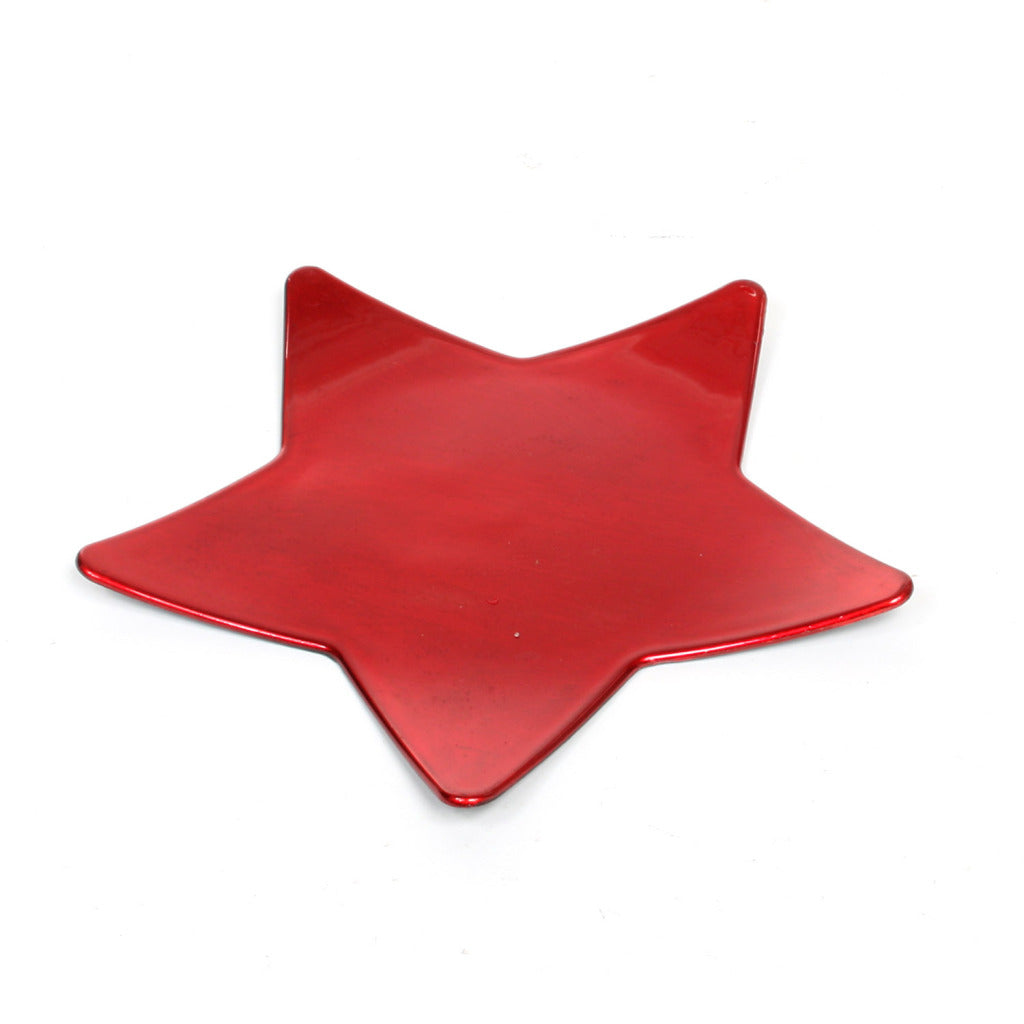 House of seasons mila dekorationsplade stjerne 25 cm rød