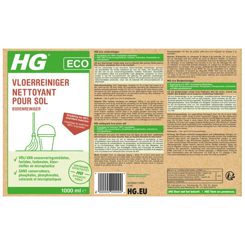Hg eco gulvrens 1l