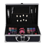 Casuelle make-up etui i aluminium mørkeblå glitter