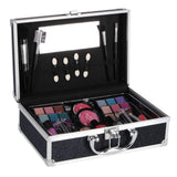 Casuelle make-up etui i aluminium mørkeblå glitter