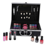 Casuelle make-up etui i aluminium mørkeblå glitter