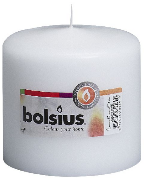 Bolsius søjlelys 100 100 mm hvid
