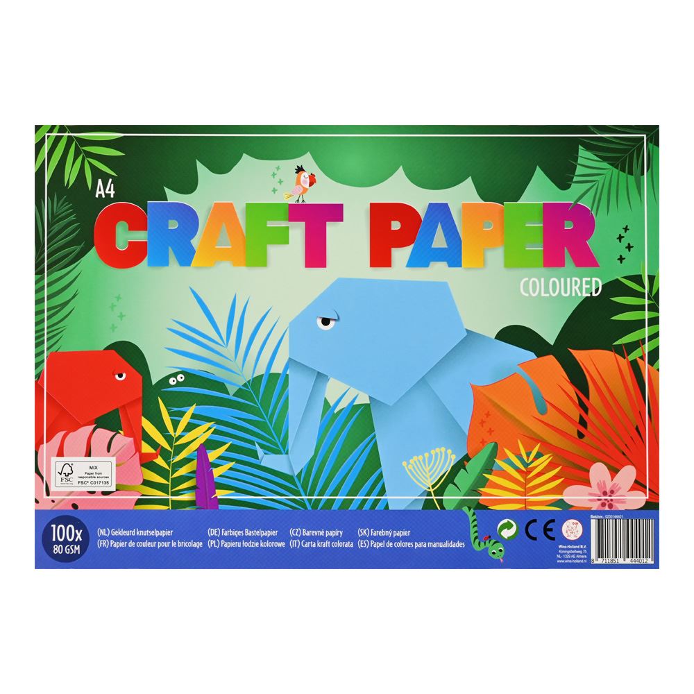 A4 farvet strik (100 x 80 gsm) jungle.