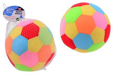 Johntoy Happy World Fabric Rattle Ball